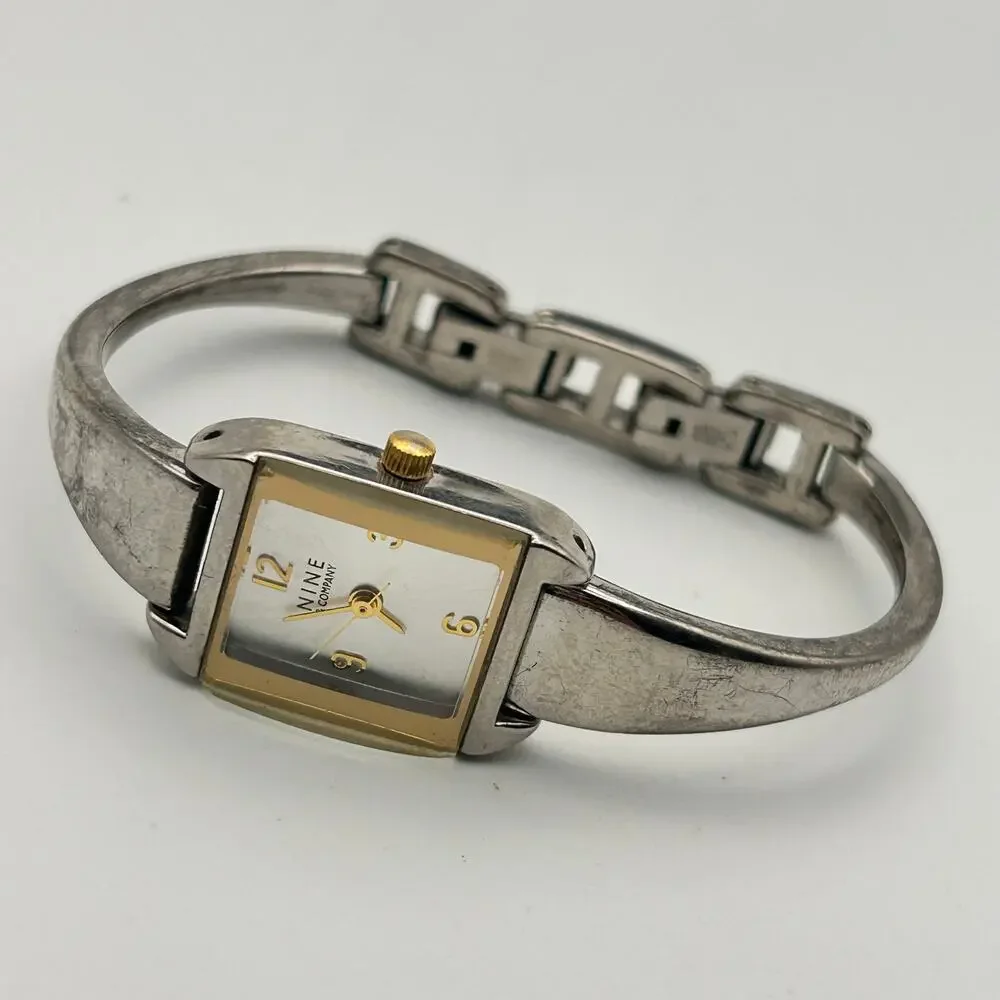 NINE & COMPANY Silver Tone 17mm Women’s Watch Working New Battery
